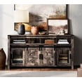 thumbnail image 1 of WAMPAT Farmhouse TV Stand for 65 Inch TV, Rustic Brown Entertainment Center with Sliding Barn Doors and Mesh Doors, Tall Media Console with Open Storage Space for Living Room, 59x15.4x31, 1 of 7