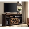 thumbnail image 1 of WAMPAT Farmhouse TV Stand for 65 Inch TV, Wooden Entertainment Center with Sliding Barn Doors and Mesh Doors, Tall Media Console with Open Storage Space for Living Room, Antique Black & Brown, 1 of 7