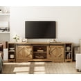 thumbnail image 1 of WAMPAT Farmhouse TV Stand with Sliding Barn Door for 95" TVs, Entertainment Center with Adjustable Shelf and Storage Cabinets, Media Console Table for Living Room,Hallway,Vintage Oak, 1 of 6