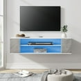 thumbnail image 1 of WAMPAT Floating TV Stand Wall Mounted Shelf with Blue Light, Entertainment Center Floating TV Cabinet Media Console Wood Storage Hutch Under TV for Living Room,Grey White,39 Inch, 1 of 6