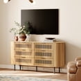 thumbnail image 1 of WAMPAT Fluted Dresser TV Stand for 70 Inch TV, Mid Century Modern Entertainment Center with Drawers, Oak, 1 of 6