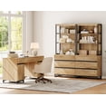 thumbnail image 1 of WAMPAT Home Office Furniture Set: 59" Executive Desk with Charging Station and Storage Cabinet, 72" Tall Bookcase with 6 Drawers, Modern Computer Desk and Library Shelf for Work Study, Oak, 1 of 15