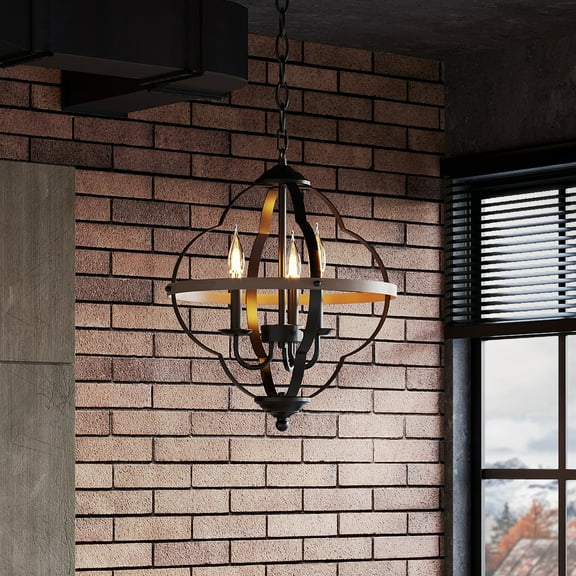 WAMPAT Industrial Pendant Lighting Fixture, Flexible Chandelier Hanging ,3 Light Ceiling Lamp