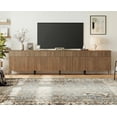 thumbnail image 1 of WAMPAT Large Fluted TV Stand TVs up to 120 inch, 126" W Modern TV Entertainment Center with Storage Cabinets and 4 Drawers & 8 Doors, Wood Media TV Console Table with Storage for Living Room, 1 of 6
