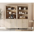 thumbnail image 1 of WAMPAT Modern 71" Tall Pantry Cabinet with Doors and Adjustable Shelves for Dining Room, 2-Column 5-Tier, Natural Oak, 1 of 7