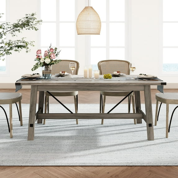 WAMPAT Modern Rectangular Dining Table,Rectangular Table for Home Kitchen
