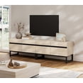 thumbnail image 1 of WAMPAT Modern TV Stand for TVs up to 75 inch, 2 in 1 Entertainment Center TV Console with Storage Cabinets and Metal Base,Media Console for Living Room,Light Oak, 1 of 6