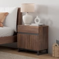 thumbnail image 1 of WAMPAT Nightstand with 1 Drawer & 1 Storage Cabinet, Modern Bedside Table with 2 Open Door for Bedroom, Wood Rustic Side End Table for Living Room, Oak, 1 of 8