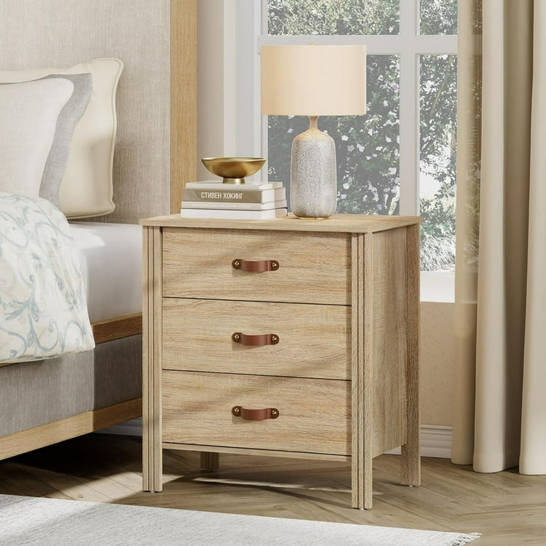 Small light wood nightstand discount