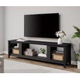 thumbnail image 1 of WAMPAT Rustic 70 Inch TV Stand for Up to 75” TV, Black Wooden Entertainment Center, 1 of 8
