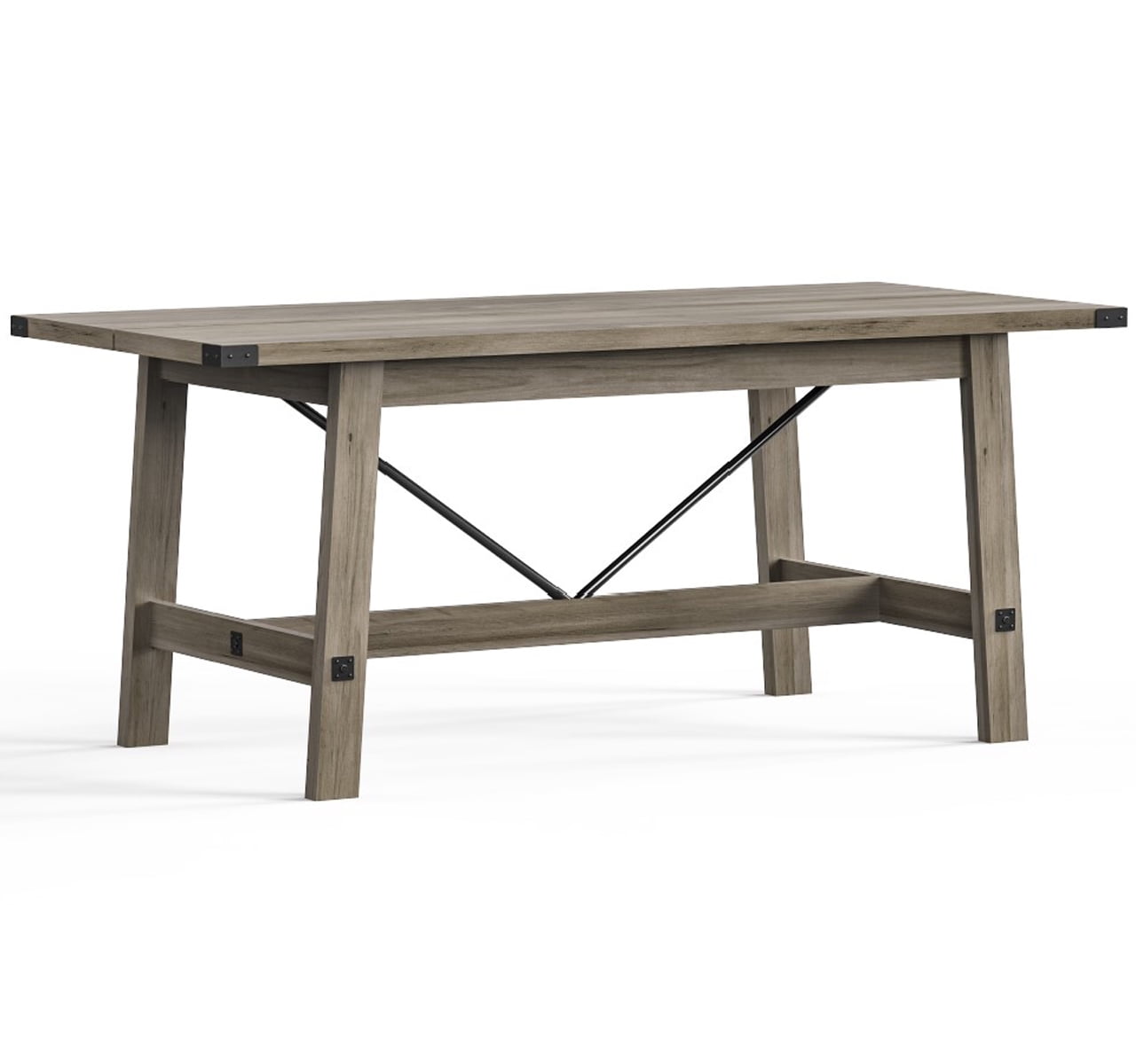 WAMPAT Rustic Grey Wood Dining Table, 6 Person Modern Kitchen Room Table