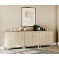 thumbnail image 1 of WAMPAT Sideboards Buffet Cabinet, 106" Wide Wooden Credenza Storage Cabinet with 6 Doors, Modern Kitchen Accent Cabinet with 9 Compartments for Living Room, Hallway, Light Oak, 1 of 6