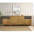 thumbnail image 1 of WAMPAT Sideboards Buffet Cabinet, 3-in-1 Wood Wide Credenza Storage Cabinet with Doors and Drawers, Modern Kitchen Coffee Bar Table with Storage Shelves for Living Room Dining Room, Oak Brown, 1 of 9