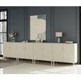 thumbnail image 1 of WAMPAT Sideboards Buffet Cabinets with Doors, 4-in-1 Extra Wide Kitchen Wood 141.6" Long Buffet Server Table with 12 Storage Compartments for Living Room, Entryway, Hallway, Beige Linen, 2 Packs, 1 of 7