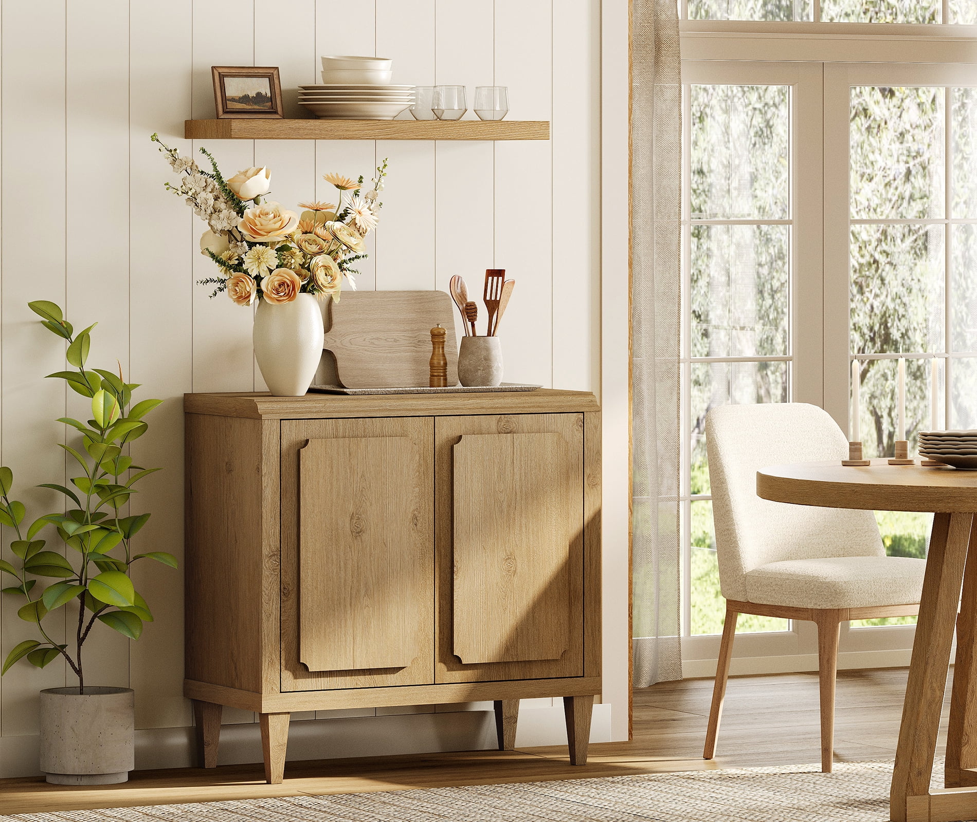 WAMPAT Vintage Sideboard Buffet Cabinet with Storage
