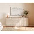 thumbnail image 1 of WAMPAT Wood Dresser with 6 Drawers and 1 Cabinet for Bedroom, Modern Chest of Drawer, 83" Wide, Light Oak Wood Finish, 1 of 7