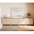thumbnail image 1 of WAMPAT Wood Dresser with 6 Drawers and 2 Cabinets for Bedroom, Modern Chest of Drawer, 142" Wide, Light Oak Wood Finish, 1 of 9
