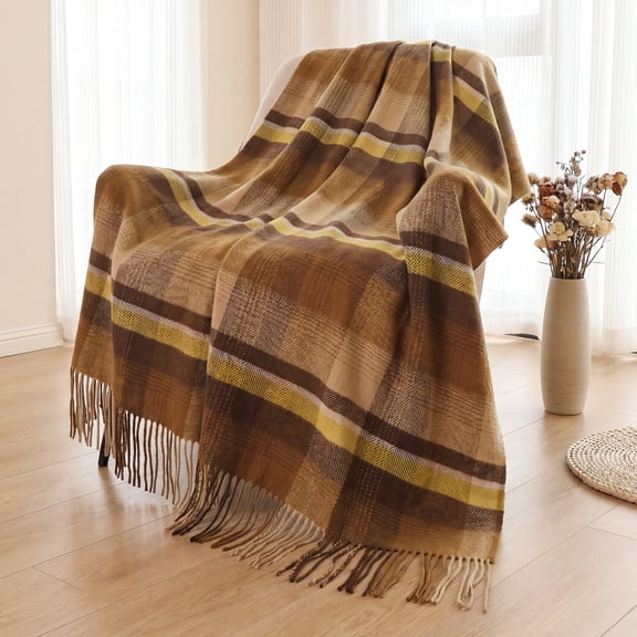WAMSOFT Pure Wool Throw Blanket Knee Rug Warm Soft 83" x 55"for Couch Bed Camping throws blankets,1.9lb