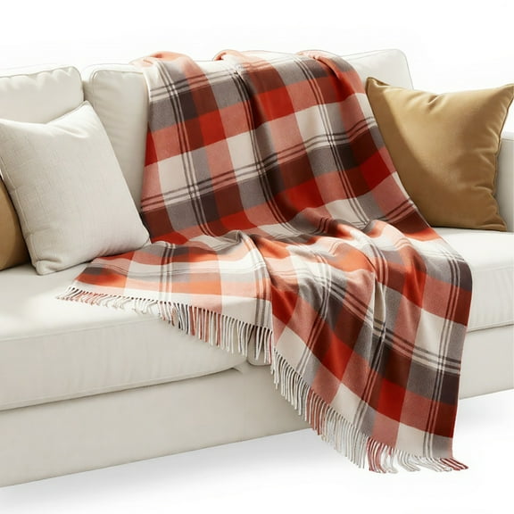 WAMSOFT Pure Wool Throw Blanket Knee Rug Warm Soft 83" x 55"for Couch Bed Camping throws blankets,1.9lb