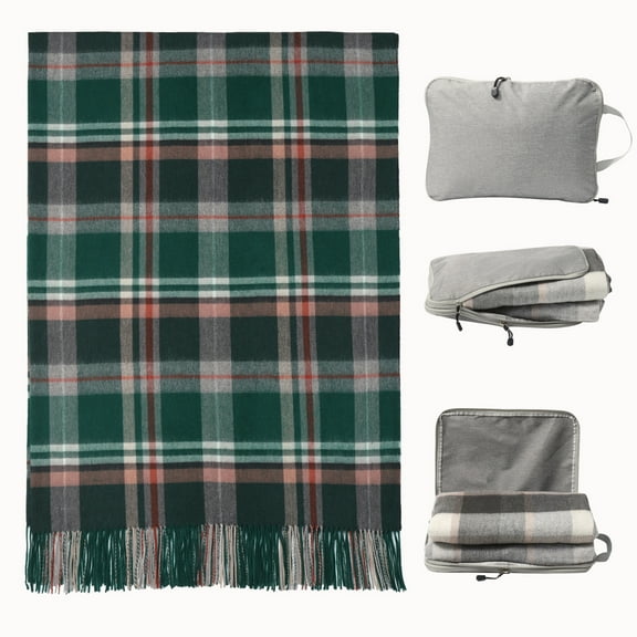 WAMSOFT Pure Wool Throw Blanket Knee Rug Warm Soft 83" x 55"for Couch Bed Camping throws blankets,1.5lb
