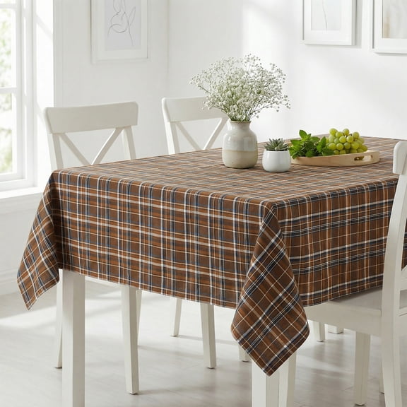 WAMSOFT Rectangle Tablecloth Plaid Table Cloth Checkered Tablecloths Tartan Table Cloths, Fall Winter Farmhouse Table Decorations for Dining/Parties/Holiday,120x55inch