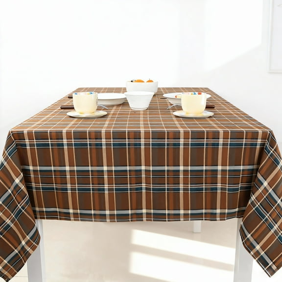 WAMSOFT Rectangle Tablecloth Plaid Table Cloth Checkered Tablecloths Tartan Table Cloths, Fall Winter Farmhouse Table Decorations for Dining/Parties/Holiday,102x55inch