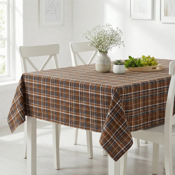 WAMSOFT Square Tablecloth Plaid Table Cloth Checkered Tablecloths Tartan Table Cloths, Fall Winter Farmhouse Table Decorations for Dining/Parties/Holiday,52x52inch