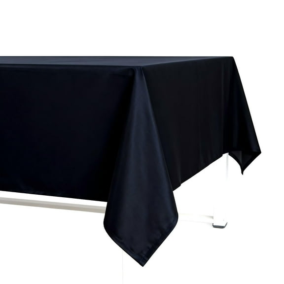 WAMSOFT Table Cloth Rectangle Tablecloth 200gms Waterproof Spill-Proof Tablecloths Washable, Kitchen Dining Tabletop Decoration, Fabric Table Cover for Indoor and Outdoor Use, 120 x 55 Inch, black