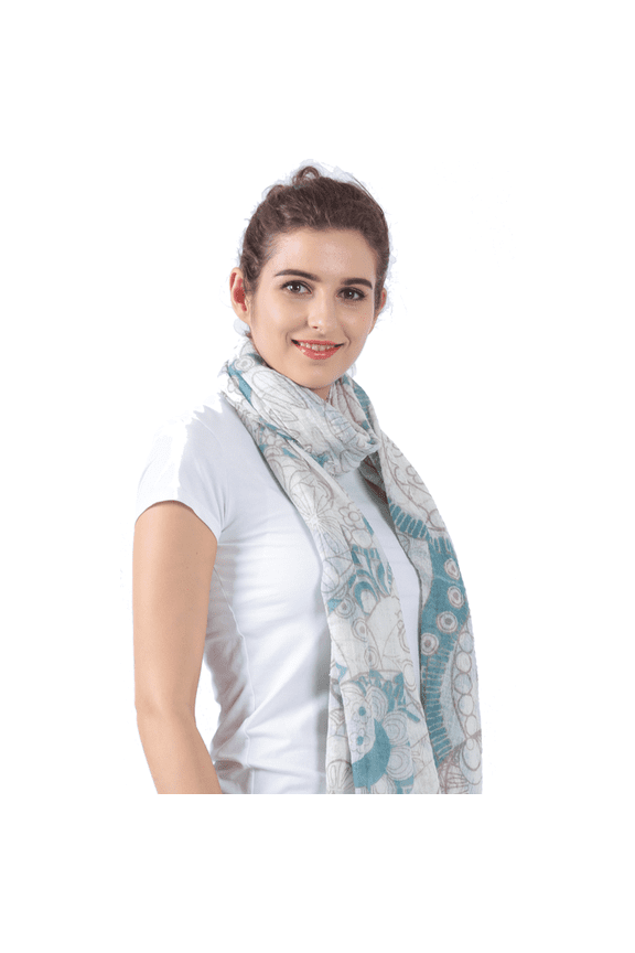 Women Flower Printing Scarf Shawl hijab Cotton Feel Fashion Light Scarf, Large Flowy Thin Scarf, Church Outdoor Shawl Head Wrap, Swimming Cover Beach Dress Spring Gift