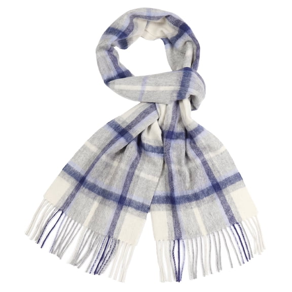 WAMSOFT Pure Wool Plaid Winter Scarf for Men ,Fashion Tartan Wrap for Women Cold Whether Scarves