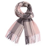 WAMSOFT Pure Wool Plaid Winter Scarf for Men ,Fashion Tartan Wrap for Women Cold Whether Scarves