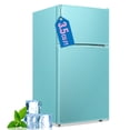thumbnail image 1 of WANAI 100L Small Refrigerator with Freezer on Top Double Door Mini Fridge with Adjustable Temp Control Blue, 1 of 9