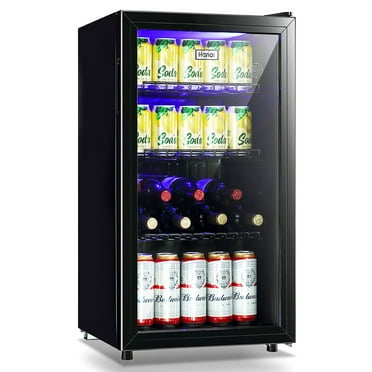 WANAI 120 Can Fire-Resistant 35 CuFt Beverage Refrigerator with Glass Door, 110 V
