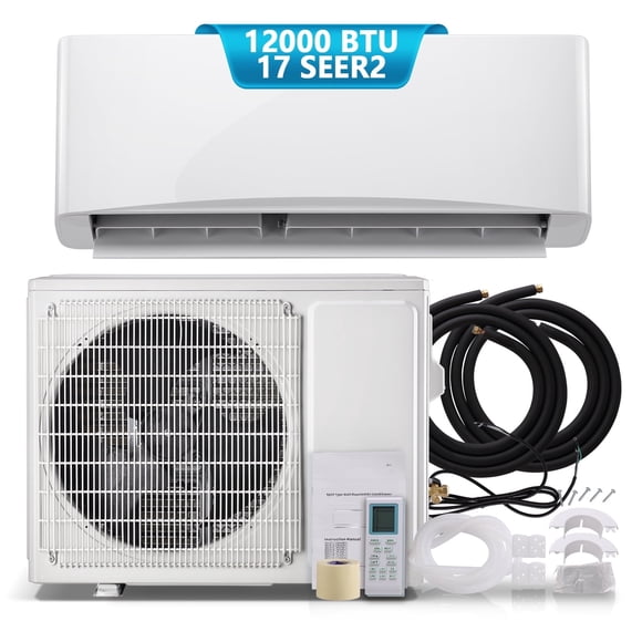 WANAI 12000 BTU 230V Mini Split Air Conditioner & Heat Pump System, 17 SEER2 Split Unit Ac Cool Up to 750 Sq.Ft with Installation Kit for Home, Office & Commercial Space