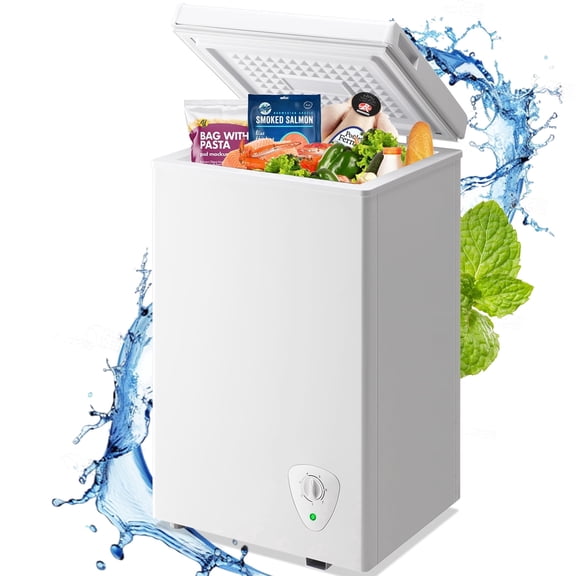 WANAI 2.45 Cu.ft,Chest Freezer,Deep Freezer,Removable Storage Basket Freezer,White