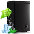 thumbnail image 1 of WANAI 2.5 Cubic Chest Freezer, Compact Deep Freezer with Top Open Door and Removable Storage Basket, 7 Gears Temperature Control, Energy Saving, for Office Dorm or Apartment, 1 of 9