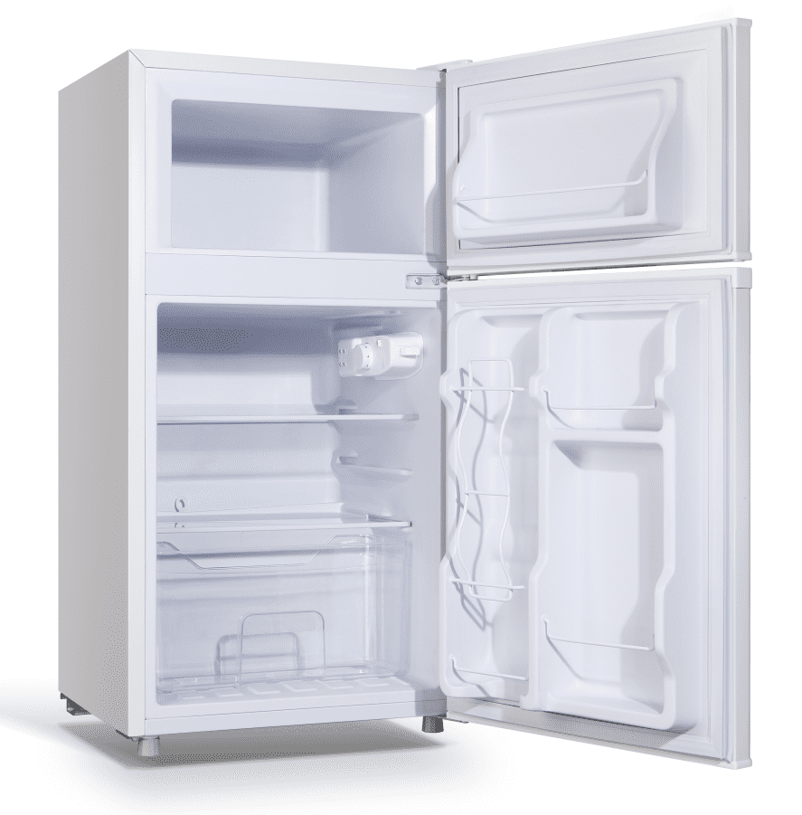WANAI 2 Door Mini Fridge 3.5Cu.ft with Freezer,Apartment Size Refrigerator,White,New