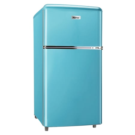 WANAI 3.2 Cu.Ft Compact Refrigerator ,2 Doors Small Refrigerator,Retro Mini fridge with Freezer