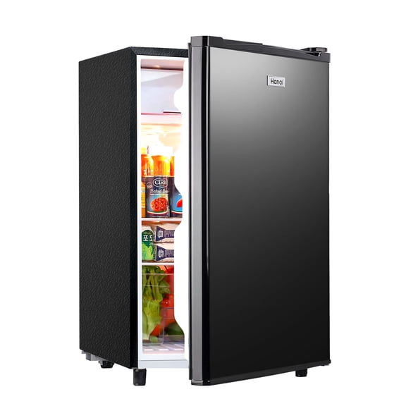 CALLIEVER 3.2 Cu ft One Door Mini Fridge,Black,New