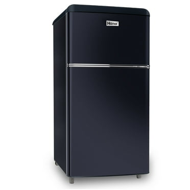 WANAI 3.5 cu ft Two-Door Mini Refrigerator with Freezer,Black–Ideal for Dorm, Apartment,Warehouse,Room;Easy Access to Drinks & Snacks