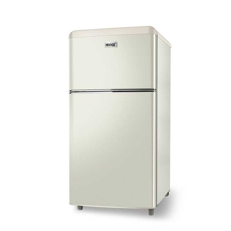WANAI Mini Fridge with Freezer, 3.5 Cu.Ft Double Door Compact Refrigerator  Freezer-on-Top, Small Freestanding Fridge Freezer with 7 Adjustable