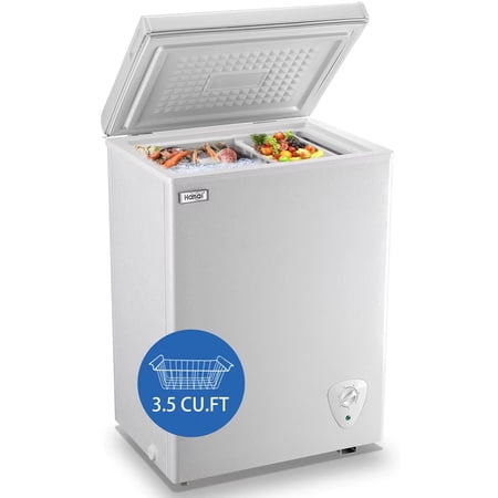 WANAI 3.5 Cu. Ft. Hinged Chest Freezer, White