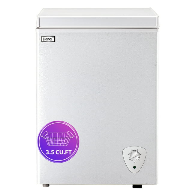WANAI 3.5 Cu.ft Upright Chest Freezer with Removable Storage Basket