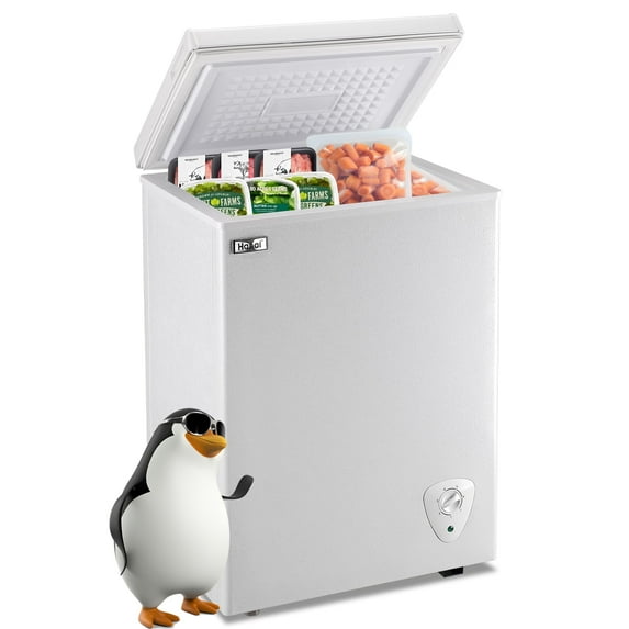WANAI 3.5 Cu.ft Compact Freezer, Fast Cooling, Top Door Design, Energy-Efficient Deep Freezer White