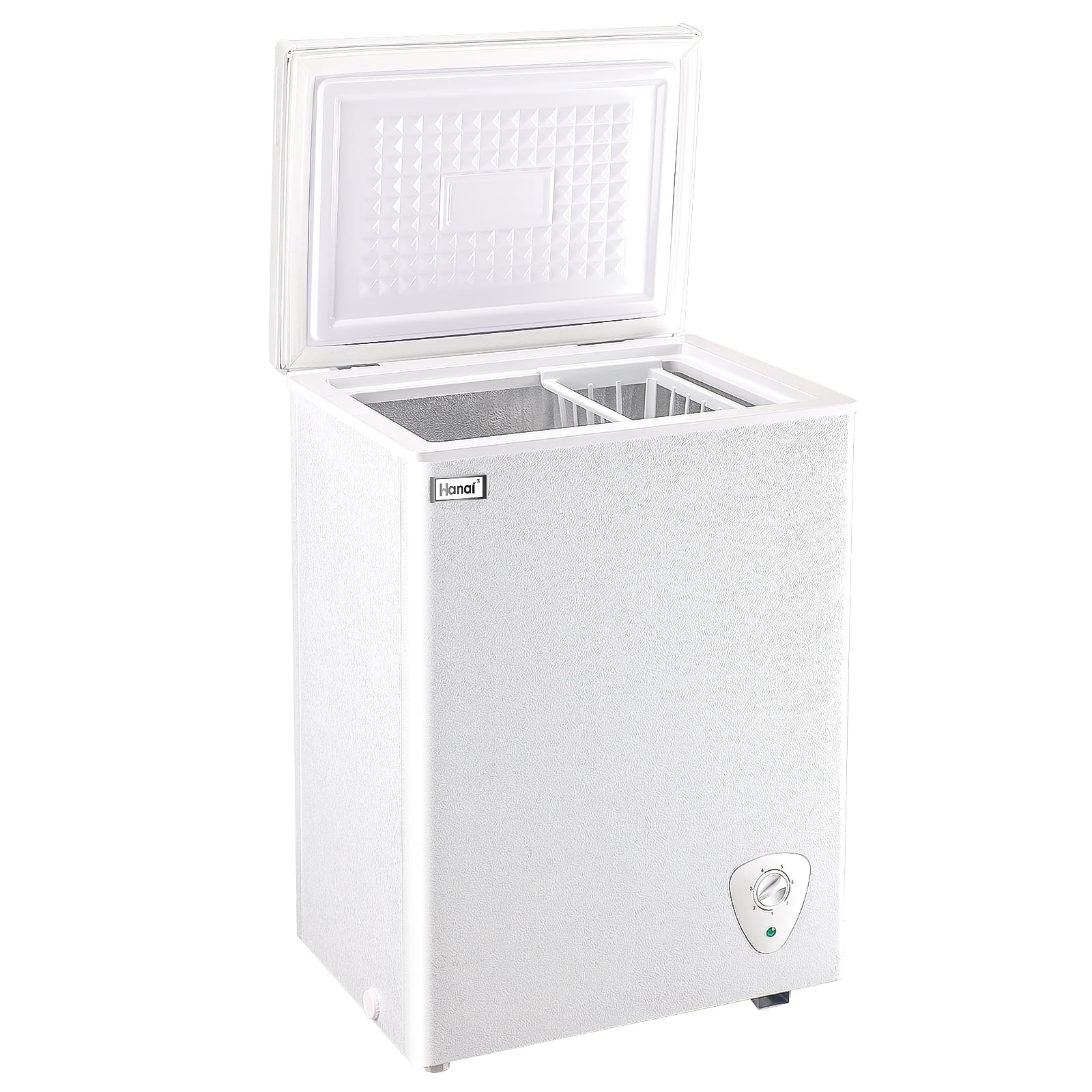WANAI Congelador de pecho de 3.5 pies cúbicos, mini congeladores profundos  pequeños con termostato ajustable, congelador de puerta abierta, compresor