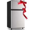 thumbnail image 1 of WANAI 3.5 Cu.ft Fridge with Freezer 2 Door Compact Refrigerator Adjustable Thermostat Silver New, 1 of 9