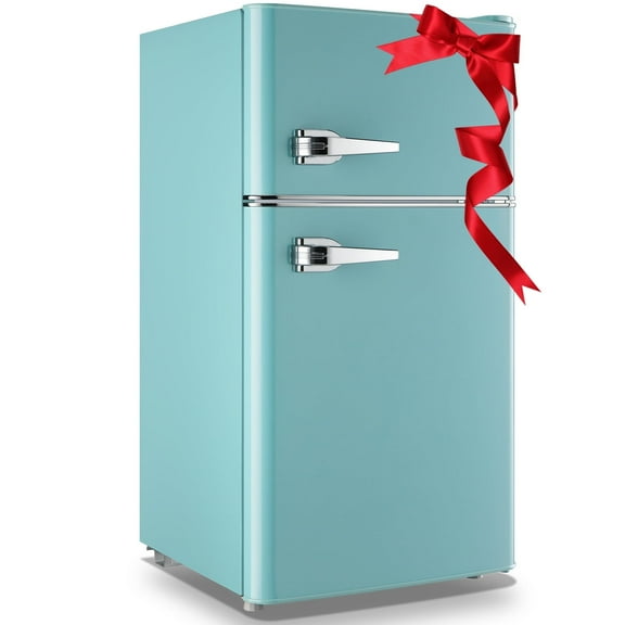 WANAI 3.5 Cu.ft Mini Fridge with Freezer 2 Door Handle Compact Size, 7 Adjustable Thermostat Blue