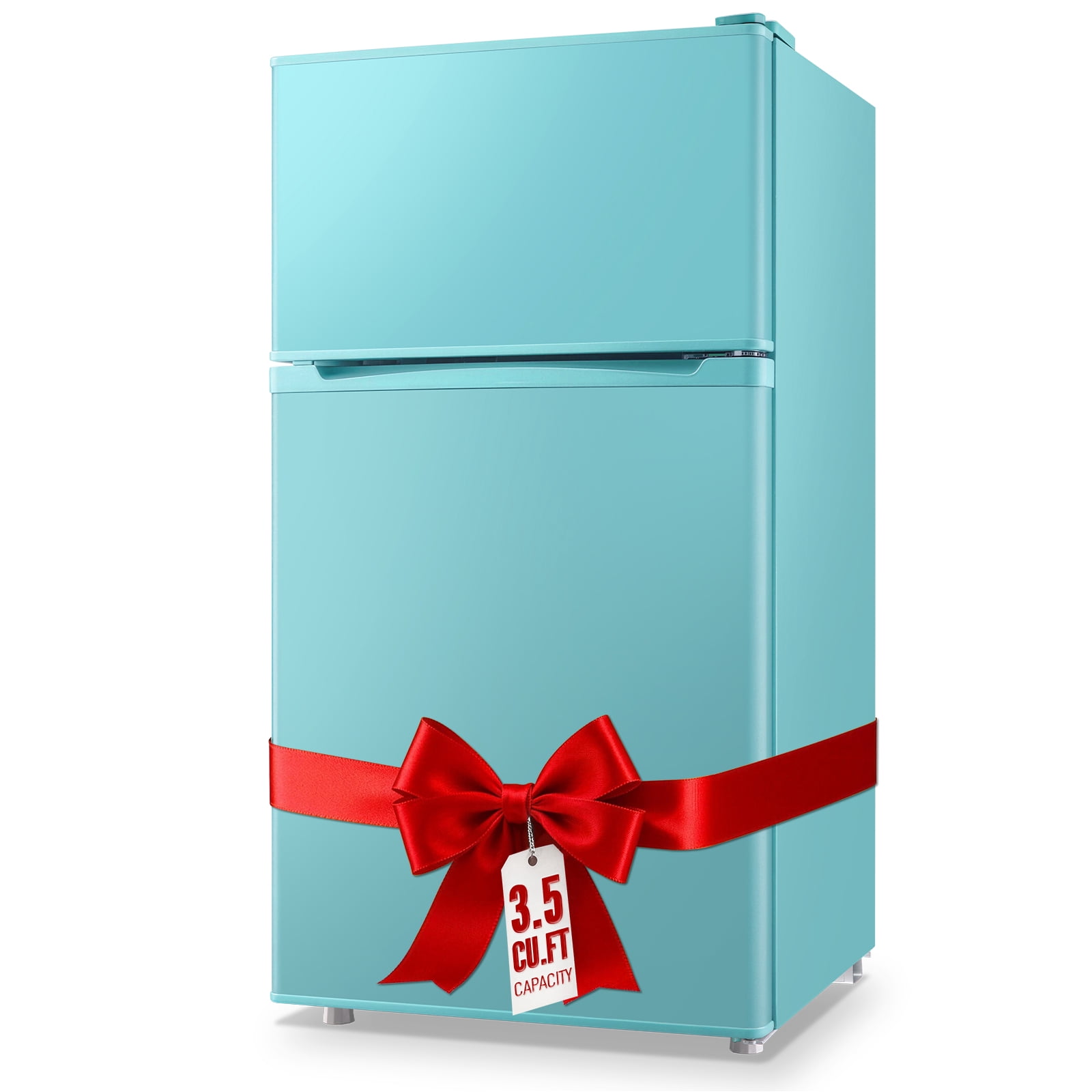 WANAI 3.5 Cu.ft Mini Fridge with Freezer 2 Door Small Refrigerator with 7 Adjustable Thermostat Blue
