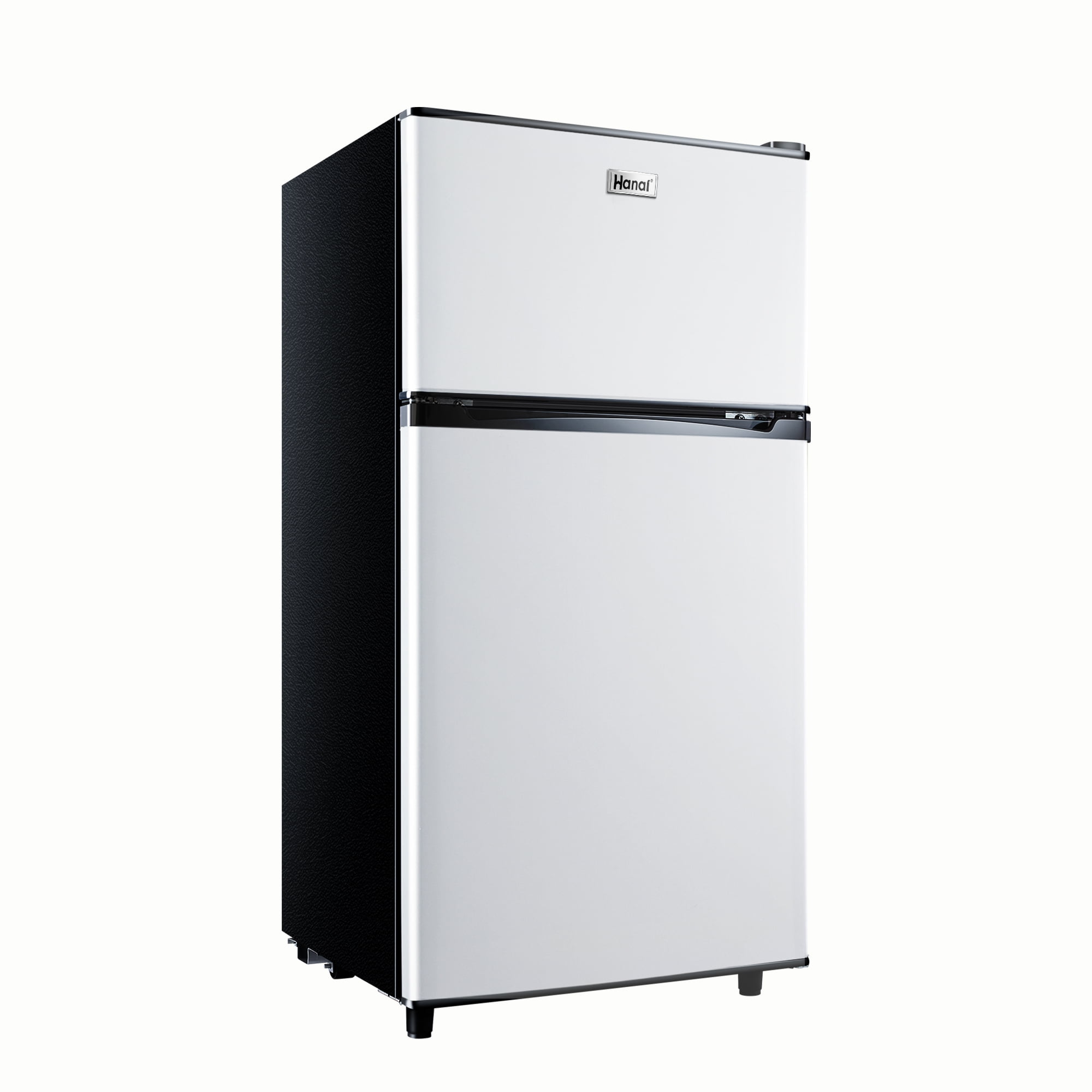 Galanz 4.6. Cu ft Two Door Mini Refrigerator with Freezer, Stainless Steel,  New, Width 19.13 