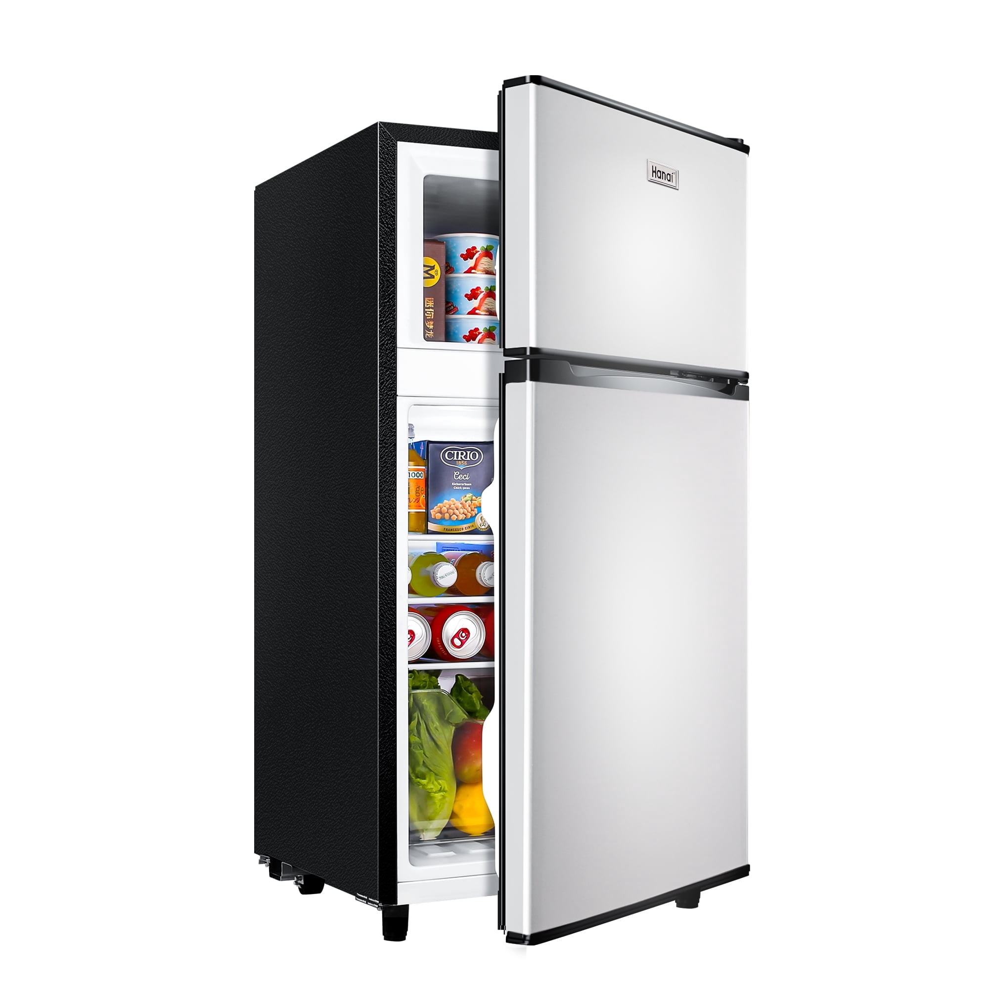 WANAI 5.0 Cu ft Mini Fridge with Freezer – 7-Setting Silver Finish